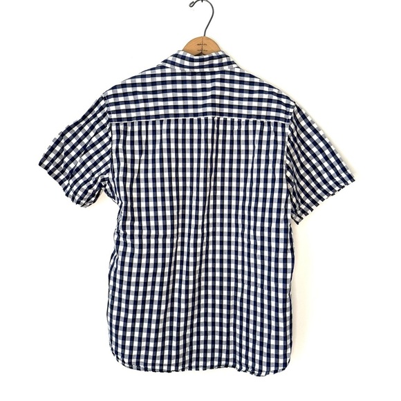 Paper Denim & Cloth | Blue and White Gingham Check Short Sleeve Button Down - Picture 3 of 5